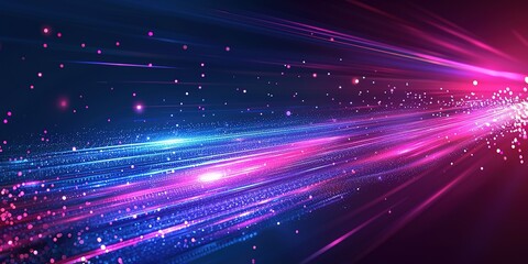 Naklejka premium Abstract pink and blue light streaks on a dark background.