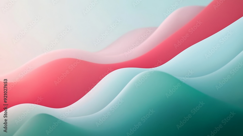 Poster a pattern of light green colors with green and pink pastel flowing abstract shapes. texture with a c