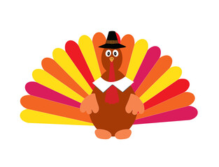 Turkey illustration autumn season holydays