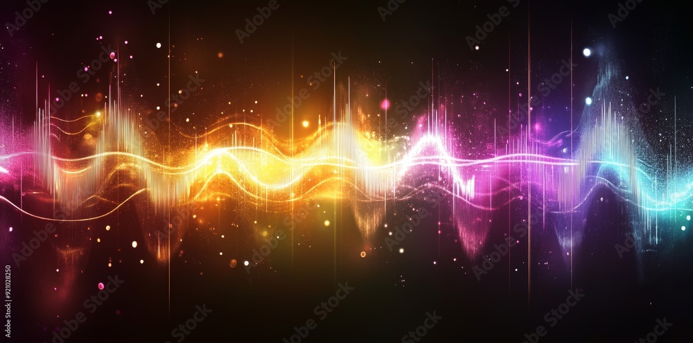 Aufkleber this is a 3d render with a neon neon background with colorful glowing lines