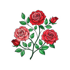 Vector rose clipart design template illustration