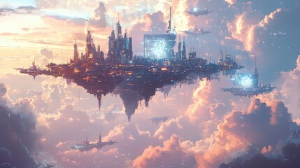 Floating City in the Clouds