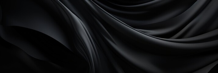 Abstract Black Fabric Drapery