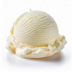 Scoop vanilla cream, isolated on white background