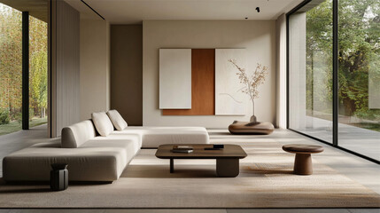 Interior of modern living room. 3D render, 3D illustration