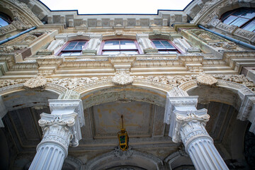 Fototapeta premium Detail of facade, Littlewater Pavilion, Kucuksu Kasri neo baroque style summer pavillion of Ottoman Empire in Istanbul.