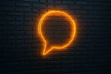 A neon orange circle with a speech bubble inside of it