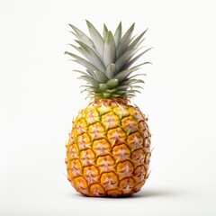 Fototapeta premium Single whole pineapple isolated on white background.