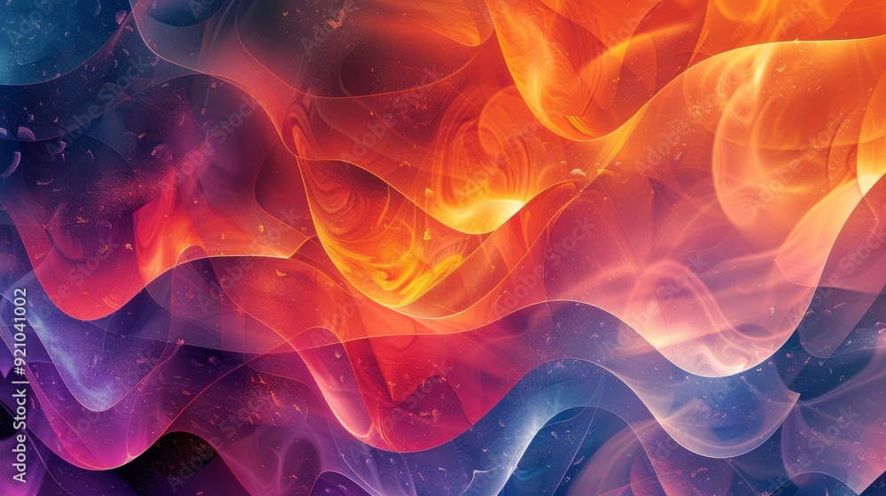 Fototapete abstract texture with overlapping shapes of vivid colors to create a lively and engaging