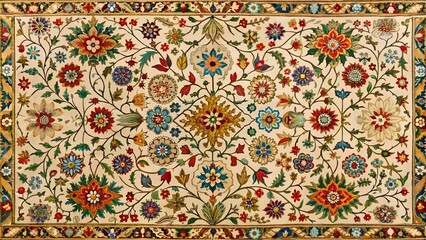 The Art of Exquisite Detail: Mughal Embroidery Pattern  generative AI