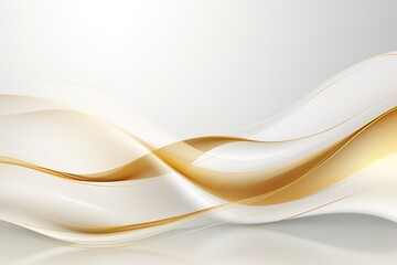 Naklejka premium Abstract background with golden and white waves.
