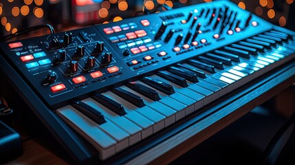 Modern music studio with soundproof walls bright lights and comfortable equipment. Concept Music Production, Soundproof Walls, Bright Lights, Comfortable Equipment, Modern Studio