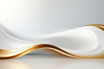 Abstract background with golden and white wavy lines.