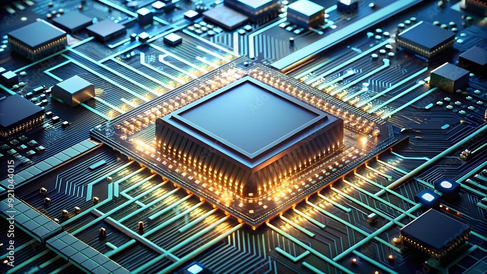 Aufkleber a journey through the microscale world of cpu chip design ai generated