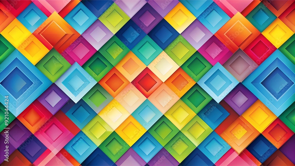 Aufkleber a dance of squares and triangles in a kaleidoscope of colors generative ai