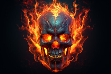 Skull on fire