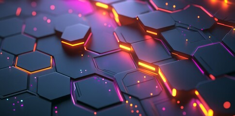 Creating a digital hexagon background with generative stock in 3D