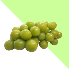 green olives on white background