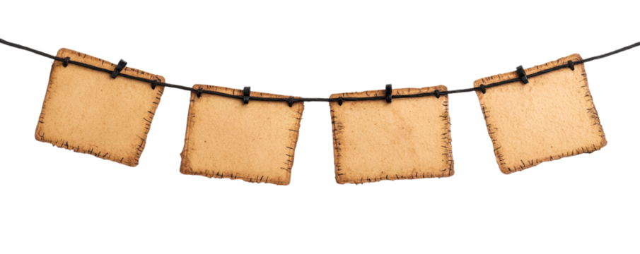 Rustic wooden sign banner with empty frames, perfect for adding personalized messages or decorations for events.