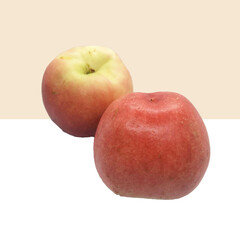 red apple on white background