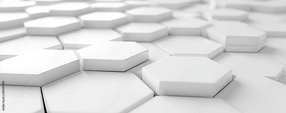 Poster graphite hexagonal texture with a white background, 3d illustration, 3d rendering