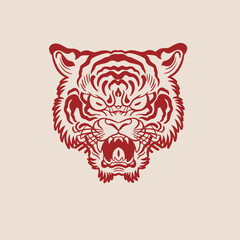 tiger head vector, tiger icon	
