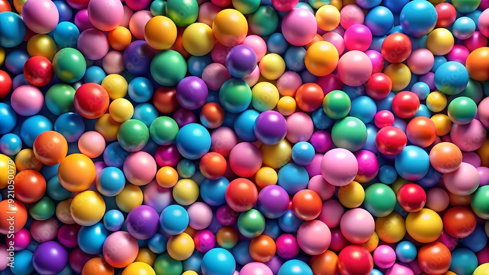 Poster a dazzling seamless pattern of randomly colored spheres ai generated