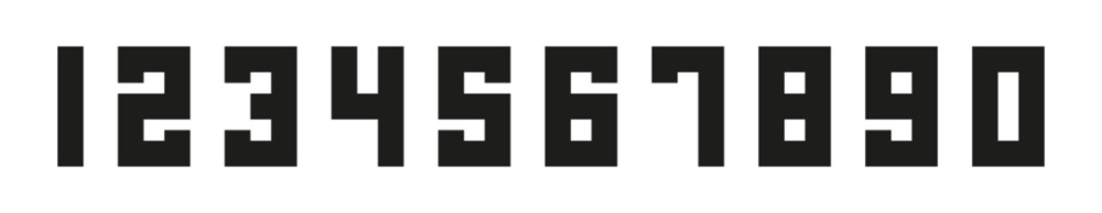 Geometric number font