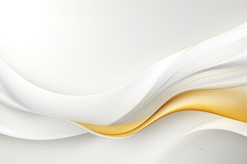 Abstract background with white and gold waves.