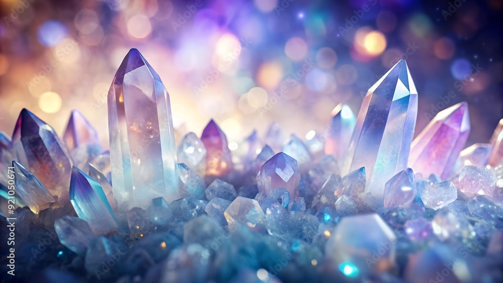 Poster ethereal aura: a shimmering quartz background generative ai