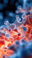 Close-up of colorful microorganisms showcasing intricate details and textures, illustrating the beauty of microscopic life.