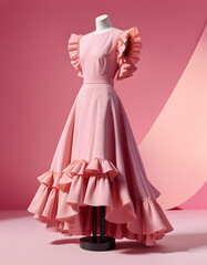 A Pink women dress in the Market concept