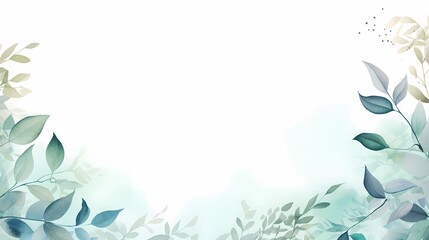 Elegant watercolor leaves on a soft, muted background create a serene, minimalist nature scene.