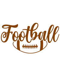 Football typography clip art design on plain white transparent isolated background for card, shirt, hoodie, sweatshirt, apparel, card, tag, mug, icon, poster or badge