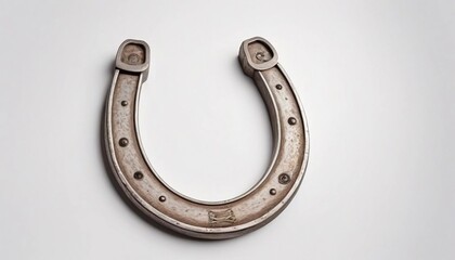  A horseshoe on an isolated flat white background.
