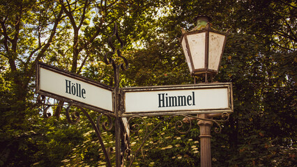Signposts the direct way to Heaven versus Hell
