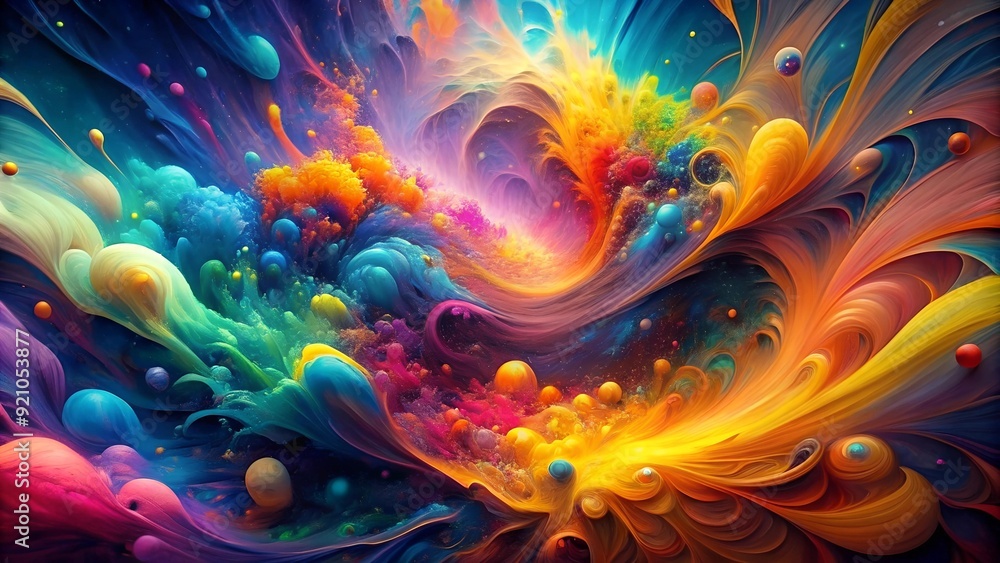 Poster abstract symphony of colors: a generative art exploration ai generated