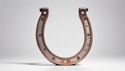  A horseshoe on an isolated flat white background.
