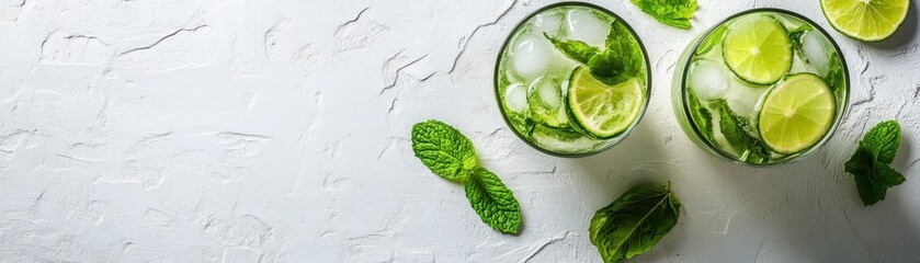 Refreshing Mint and Lime Drinks