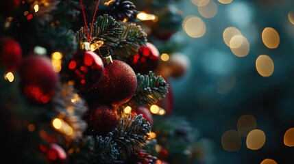 Christmas Tree Ornaments With Blurred Lights