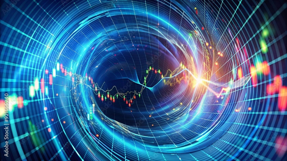 Aufkleber abstract visualization of financial data and market performance ai generated