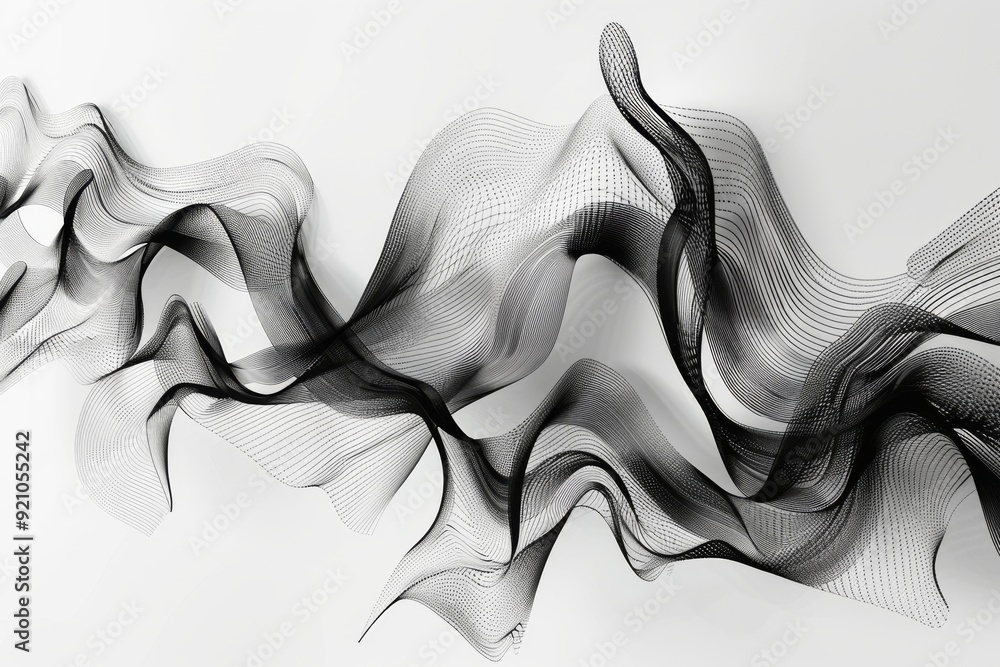 Poster organically flowing lines that create movement, ai generated abstract image featuring a swirling pat