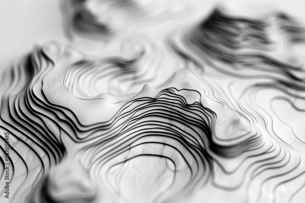 Poster organically flowing lines that create movement, ai generated abstract image featuring a swirling pat