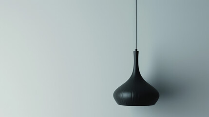 modern black pendant lamp on white background