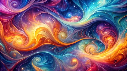 Ethereal Swirls of Cosmic Hues  Generative AI