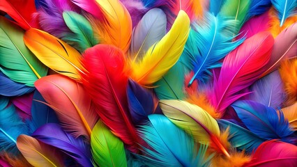 Abstract Feather Pattern: A Dynamic Display of Colors and Shapes  AI Generated