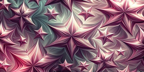 A mesmerizing pattern of spiraling star shapes.