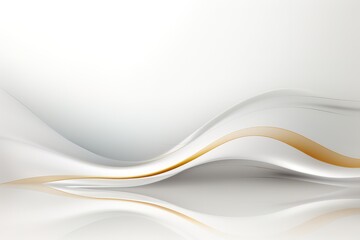 Obraz premium Abstract background with white and gold wavy lines.