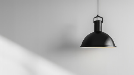 modern black pendant lamp on white background