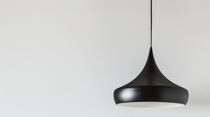 Fototapeta premium modern black pendant lamp on white background